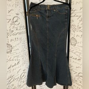 Bisou Bisou Maxi Mermaid Denim Skirt